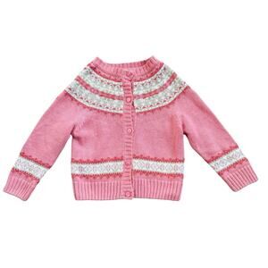 Hartstrings Toddler Girl Fair Isle Sweater Cardigan 2T